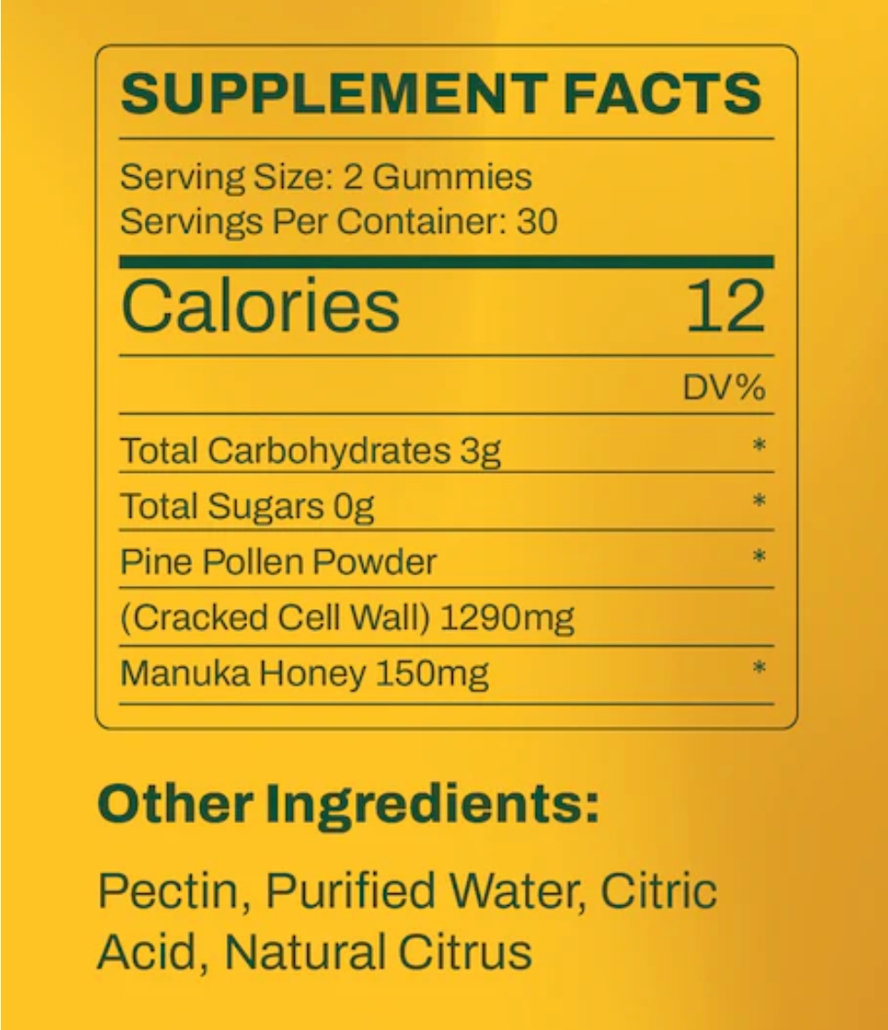Pine Pollen Gummies (1,290mg)